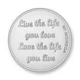 CARPE DIEM-LIVE THE LIFE SILVER PLATED COIN  for medium sized pendants